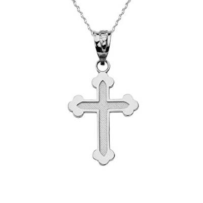 Kleine Schätze Griechisch Orthodox Kreuz in Sterling Silber Anhänger Halskette (Verfügbare Kettenlänge 40 cm - 45CM - 50CM- 55CM) von Kleine Schätze