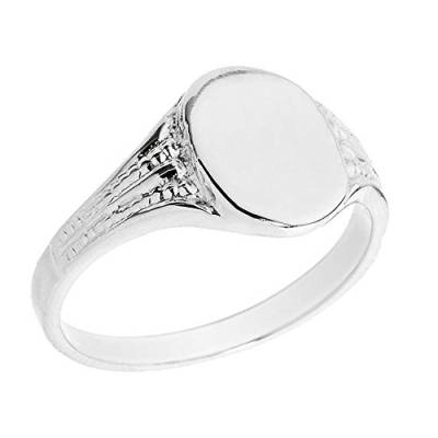 Kleine Schätze Herren Ring/Verlobungsring/partnerring 925 Sterling Silber Oval gravierbare Zeichenet Siegelring Ring von Kleine Schätze