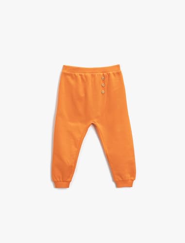 Koton Baby - Jungen Jogger Button Detail Elastic Waistband Sweatpants, Orange (200), 9-12 Monate EU von Koton