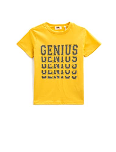 Koton Jungen Bedruckt Kurzarm Rundhals T-Shirt, Senf (195), 4-5 Jahre EU von Koton