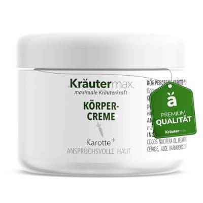 Kräutermax Karottenöl Creme für Körper - Naturkosmetik für Damen und Männer - Körpercreme mit Karotte und Vanille 1 x 200 ml von Kräutermax.