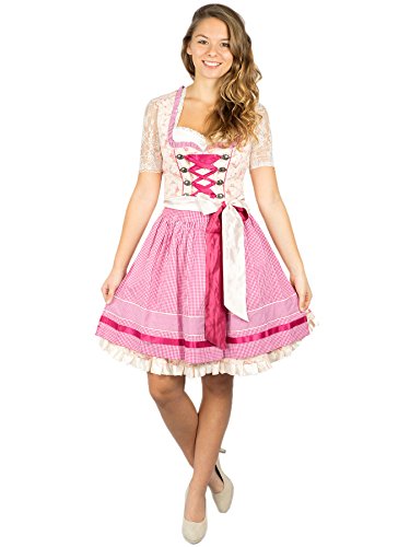 Krüger Dirndl Honey 45925 rosa 50er Länge kurz MADL (rosa, 36) von Krüger Dirndl