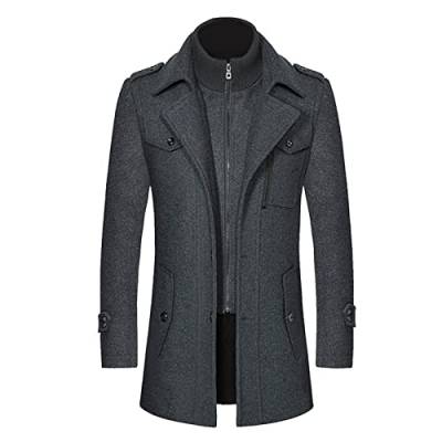 Kswlwccpp Herren Mantel Übergröße 4Xl Outdoor Trenchcoat Kurzmantel Winter Warm Wolle Herren-Mäntel Wintermantel Zweireihig Kurz Stehkragen Slim Fit Lodenmantel Wollmantel von Kswlwccpp