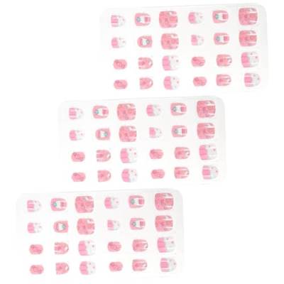 LALAFINA 72 Stück Plastikspitze Gefälschter Druck Auf Farbverlauf Pre-Mädchen-Maniküre-Aufkleber Mädchen-Fingernagel-Aufkleber Künstliche Kindernägel Kunst Fingerstil Abnehmbarer von LALAFINA