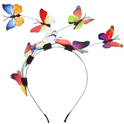 LALAFINA Haarschmuck Schmetterlings-Stirnband 3D-Schmetterlings-Fascinator-Schmetterlings-Haarband-Teeparty-Kopfbedeckungen Kopfschmuck Für -Mädchen-Kostüm Stirnbänder Für Damen von LALAFINA
