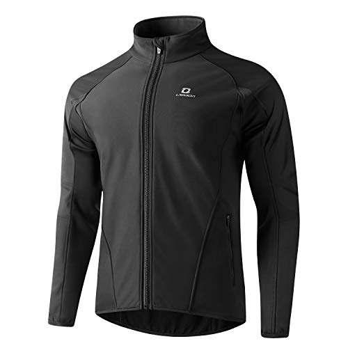 LAMEDA Fahrradjacke Herren Winter Thermo Softshelljacke Radjacke Wasserdicht Winddicht Atmungsaktiv Reflektierend Laufjacke Herbst Damen für Radfahren Sport Laufen Wandern Schwarz XXL von LAMEDA