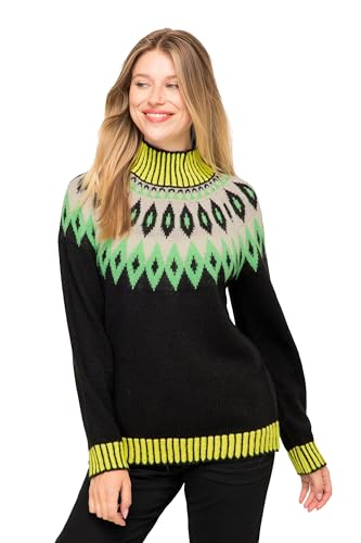 LAURASØN Norwegerpullover, Wollanteil, Stehkragen, Langarm, mit recyceltem Polyester schwarz XL 823001100-XL von LAURASØN