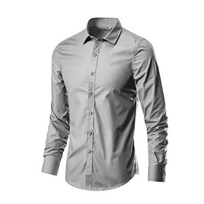 Business Hemden Herren Langarm Shirts Regular Fit Businesshemd Funky Einfarbig Freizeithemd Männer Hemdbluse Arbeitshemd Lange Ärmel Oberteil Hemd Leichte Atmungsaktiv Sweatshirt Langarmhemd von LOIJMK