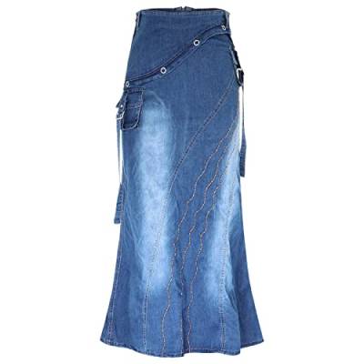 Damen Sommer Jeans Röcke Sexy Denim Wickelrock Lang Mode A-Linien Rock Frauen Funky Freizeitrock mit Taschen Slim Midirock Women Trendy Streetwear Y2K Street Style Kleidung für Women von LOIJMK