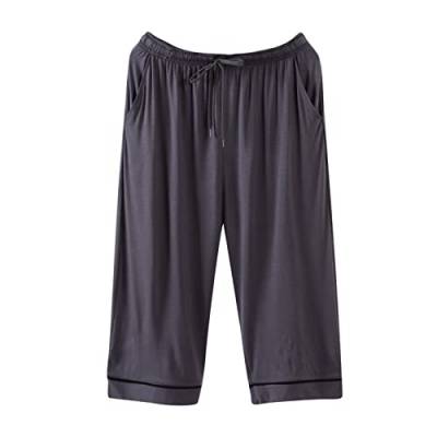 LOIJMK Pyjamahose Herren 3/4 Schlafanzughose MäNner High Rise Gerade Loose Homewear Herren Mode Und Lassige Hausanzug Weich Bequeme Atmungsaktiv Loungewear Trainingshose von LOIJMK