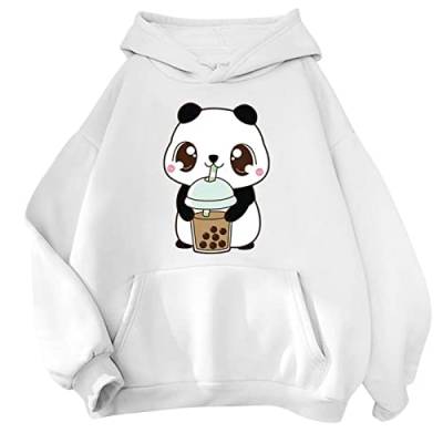 Süßes Hoodie für Teenager Mädchen Kawaii Panda Kapuzenpulli Beiläufig Kapuzenpullover Nette Sweatshirt Lässige Pullover Langarm Oberteile Fashion Langarmshirt Ästhetische Streetwear von LOIJMK