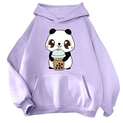 Süßes Hoodie für Teenager Mädchen Kawaii Panda Kapuzenpulli Beiläufig Kapuzenpullover Nette Sweatshirt Lässige Pullover Langarm Oberteile Fashion Langarmshirt Ästhetische Streetwear von LOIJMK