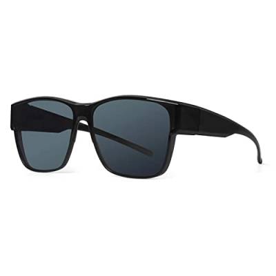 LVIOE Polarisiert Überziehbrille Damen Fit-Over Brille, Sonnenbrille für brillenträger UVA UVB Schutz von LVIOE