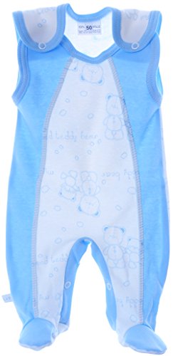 La Bortini Baby Strampler 50 bis 92 Creme Blau Unisex Ärmellos 100% Baumwolle (92) von La Bortini