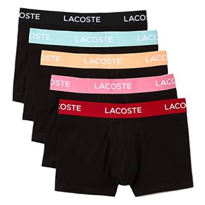 Lacoste Herren 5H5203 Unterwäsche-Koffer, Black/Ledge-RESEDA-Pastil, M (5er Pack) von Lacoste