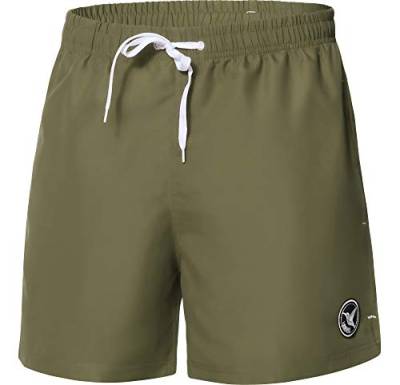 Ladeheid Badehose Herren Bequeme Schwimmhose Badeshorts für Strand und Schwimmbad Sommer Bademode für Herren LA40-198 (Khaki, 5XL) von Ladeheid