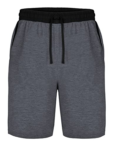 Ladeheid Herren Schlafanzughose kurz Herren Kurz Hose mit Taschen Shorts für Herren LA40-253 (Dunkelmelange-Schwarz, M) von Ladeheid