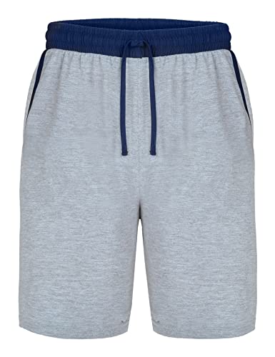 Ladeheid Herren Schlafanzughose kurz Herren Kurz Hose mit Taschen Shorts für Herren LA40-253 (Melange-Marineblau, 3XL) von Ladeheid