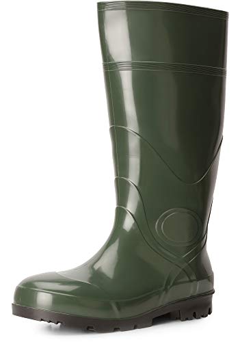 Ladeheid Gummistiefel Herren hoch Erwachsene Wasserdichte Regenschuhe LA-914 (Grün, 47 EU) von Ladeheid