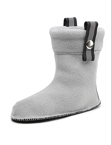 Ladeheid Kinder Gummistiefel Stiefelsocken mit Verschluss Wärmende Socken für Regenstiefel LA-CA-01 LA-CA-03 LA CA-04 (Grau, 30/31 EU) von Ladeheid