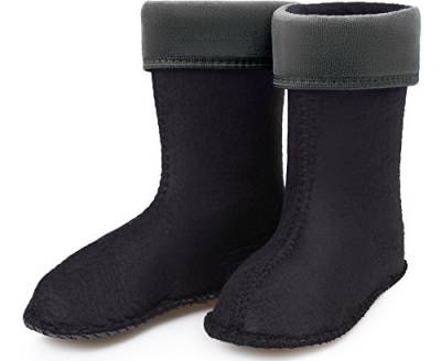 Ladeheid Kinder Mädchen Jungen Wärmende Stiefelsocken für Gummistiefel Innenschuh KL045 (Graphit, 33 EU) von Ladeheid