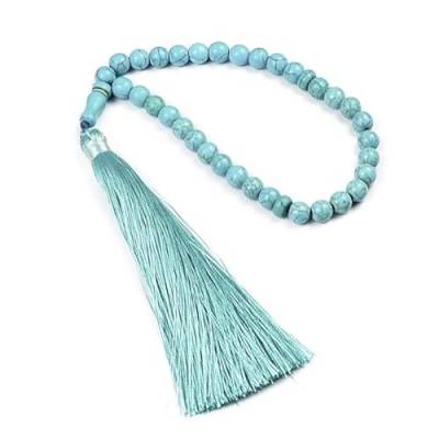 Lamala 33 Perlen 99 Perlen Seil Kette Charme Religiöse Tasbih Gebet Türkis Perlen Armband Frauen Männer Schmuck von Lamala