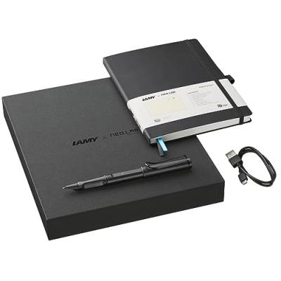 LAMY safari NCode kleines elektronisches digitales Notizbuch A5 Set - dotted - wiederverwendbar - mit Stift - schwarz - mit Speicher und USB Kabel von Lamy