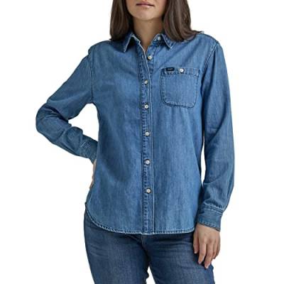 Lee Damen Legendäres langärmeliges Allzweck-Shirt mit Knopfleiste Hemd mit Button-Down-Kragen, Mittlere Wäsche, Mittel von Lee