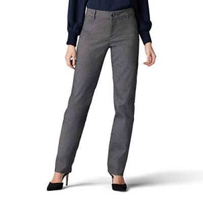 Lee Damen Wrinkle Free Relaxed Fit Straight Leg Pant Unterhose, Rockhill Plaid schwarz/weiß, 38 Kurz von Lee