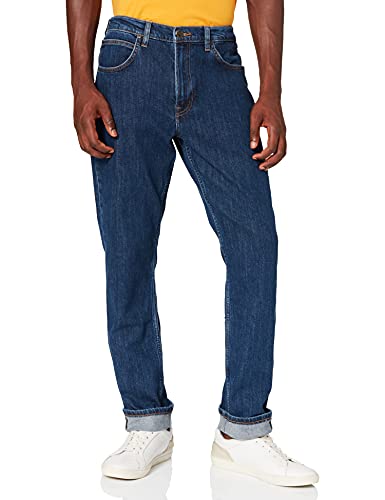 Lee Brooklyn Straight Herren Jeans, Dark Stonewash, 44W / 32L von Lee