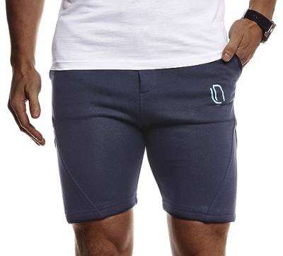 Leif Nelson Herren Jogging Shorts Kurze Trainingshose Sporthose Slim Fit Männer Kurze Fitnesshose Jogginghose Fitness-Short für Training Sport Bodybuilding LN8329 XL D.Blau-Türkis von Leif Nelson