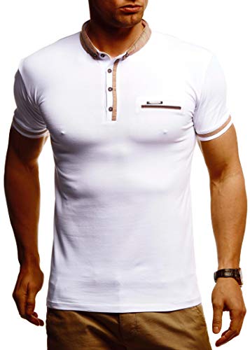 Leif Nelson Sommer Poloshirt Kurzarm Herren T-Shirt Kragen (Weiß, Größe XXL) - Coole Männer Poloshirts lang Baumwolle - Polo Shirt for Men Tshirt von Leif Nelson