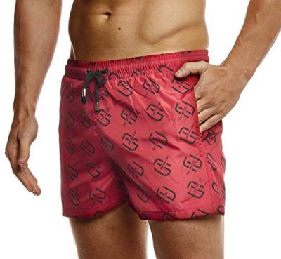 Leif Nelson Herren Sommer Badeshorts mit Taschen Männer Badehose Schwimmshorts Herren Schwimmhose-Beachshorts Jungen Strand Shorts Kurze Hosen Cargo Bermuda Chino LN92500 Bordeaux Small von Leif Nelson