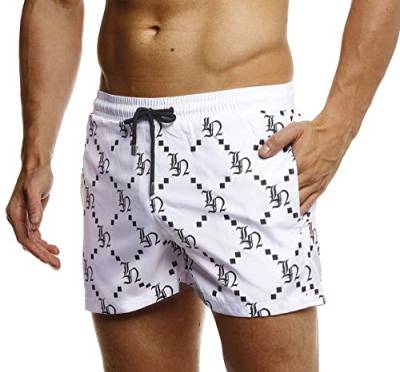 Leif Nelson Herren Sommer Badeshorts mit Taschen Männer Badehose Schwimmshorts Herren Schwimmhose-Beachshorts Jungen Strand Shorts Kurze Hosen Cargo Bermuda Chino LN92535 Weiß XX-Large von Leif Nelson