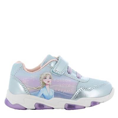 Disney Frozen Schuhe Mädchen 2 bis 8 Jahre, Kinderschuhe mit Anna und ELSA Motiv 32 EU, Leuchtschuhe Kinder mit Klettverschluss und LED Licht, Sneaker die Eiskönigin, Ideal für Schule und Freizeit von Leomil