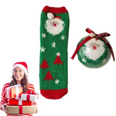 Süße Fuzzy-Socken,Weihnachtsthema Lässige dicke Socken - Gemütliche Socken für Frauen, Teenager-Mädchen, zum Schlafen im Innenbereich, Wintersocken für Weihnachtsgeschenke Leryveo von leryveo