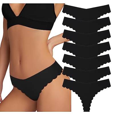 Levao 7er Pack String Tanga Damen Unterhosen Damen Nahtlos Seamless Slips Unterwäsche Frauen Hipster Set Sexy Bequem Dessous Mehrfarbig S-XL von Levao