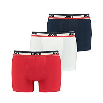 Levi's Herren Boxer Unterwäsche, Weiß/Blau/Rot, S (2er Pack) von Levi's