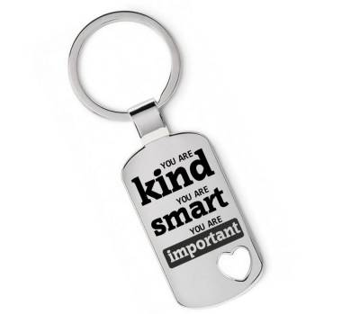 Lieblingsmensch Schlüsselanhänger You are kind - You are smart....- ein tolles Geschenk &Glücksbringer (Schlüsselanhänger mit Gravur, inklusive Schlüsselring), Robuste und filigrane Lasergravur von Lieblingsmensch