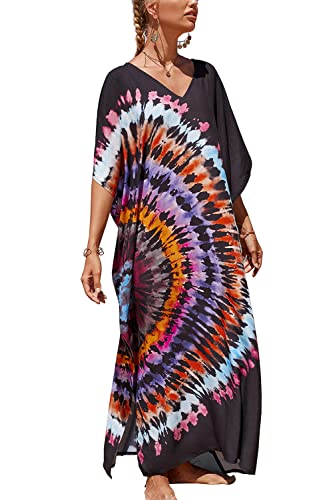 LikeJump Damen Morgenmantel Kaftan Kimono Homewear Bademantel Strand Maxikleid Bikini Cover Ups Tops von LikeJump