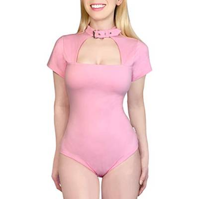 LittleForBig Baumwolle Strampler Onesie Pyjamas Bodysuit-Kragen Rosa M von LittleForBig