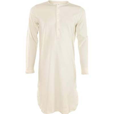 Living Crafts - Dominique | Retro-Nachthemd - Bio-Baumwolle, Unisex, Interlock-Jersey, Rundhalsausschnitt, Dopplenahtsaum (Natural, L) von Living Crafts