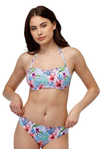 LOVABLE Damen Bandeau-BH mit herausnehmbarer Polsterung, bunt Bedruckt Mikro Zweiteiliger Bikini, Tropische Blumen, 36 / B von Lovable