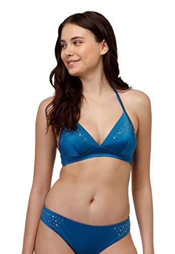 LOVABLE Damen Fancy Shiny Micro BH mit herausnehmbarer Polsterung Zweiteiliger Bikini, Ottanium, 36 / B von Lovable