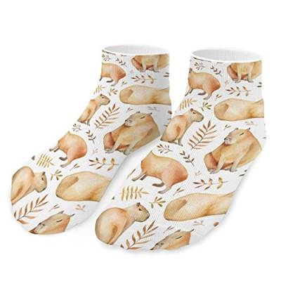 Lsjuee Niedliche Capybara-Unisex-Knöchelsocken, niedrig geschnittene Laufsocken, sportliche Freizeitsocken von Lsjuee