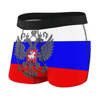 Lsjuee Russische Adler-Emblem-Flagge Herren-Boxershorts Herrenunterwäsche atmungsaktive Stretch-Boxershorts Herren-Boxer-Leggings von Lsjuee
