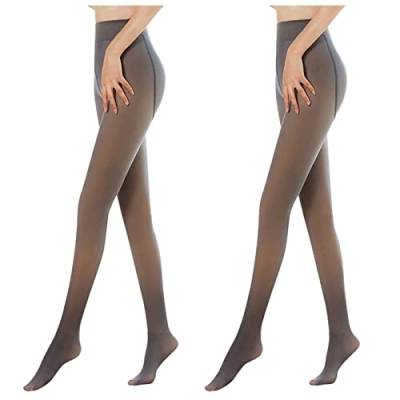 Thermo Fleece Leggings Damen, Thermoleggins Gefüttert Fleece Winter Grosse Grössen Thermostrumpfhosen Pantyhose Hautfarbe Warm Schwarz Mit Innenfleece Fleecehose Plüschstrümpfe Strumpfhose Thermohose von Luadnysin