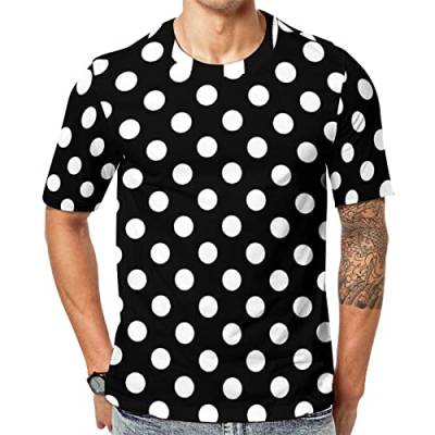Herren-T-Shirt Polka Dots-Muster T-Shirt Mit Kurzen Ärmeln T-Shirt Mit Rundhalsausschnitt von Lurnise