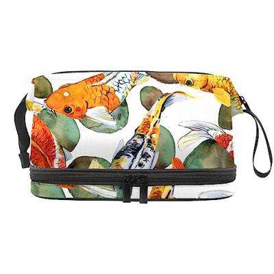 Kosmetiktasche Mit Reißverschluss Japanischer Karpfen Fisch Muster Kosmetiktasche Tragbare Kosmetiktasche Reisekosmetik-Organizer Für Frauen von Lurnise