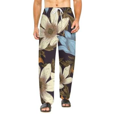 Pyjama-Hosen Für Frauen Blumen Vintage Lounge Pants Schlafanzüge Pyjama-Hosen Für Männer von Lurnise